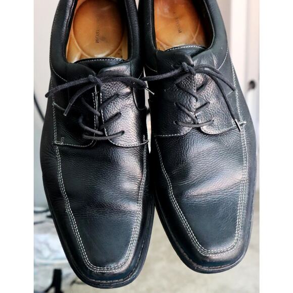 NORDSTROM Black Leather Square Toe Oxford Dress Shoe Men 13 LaceUp Business Work main image 6